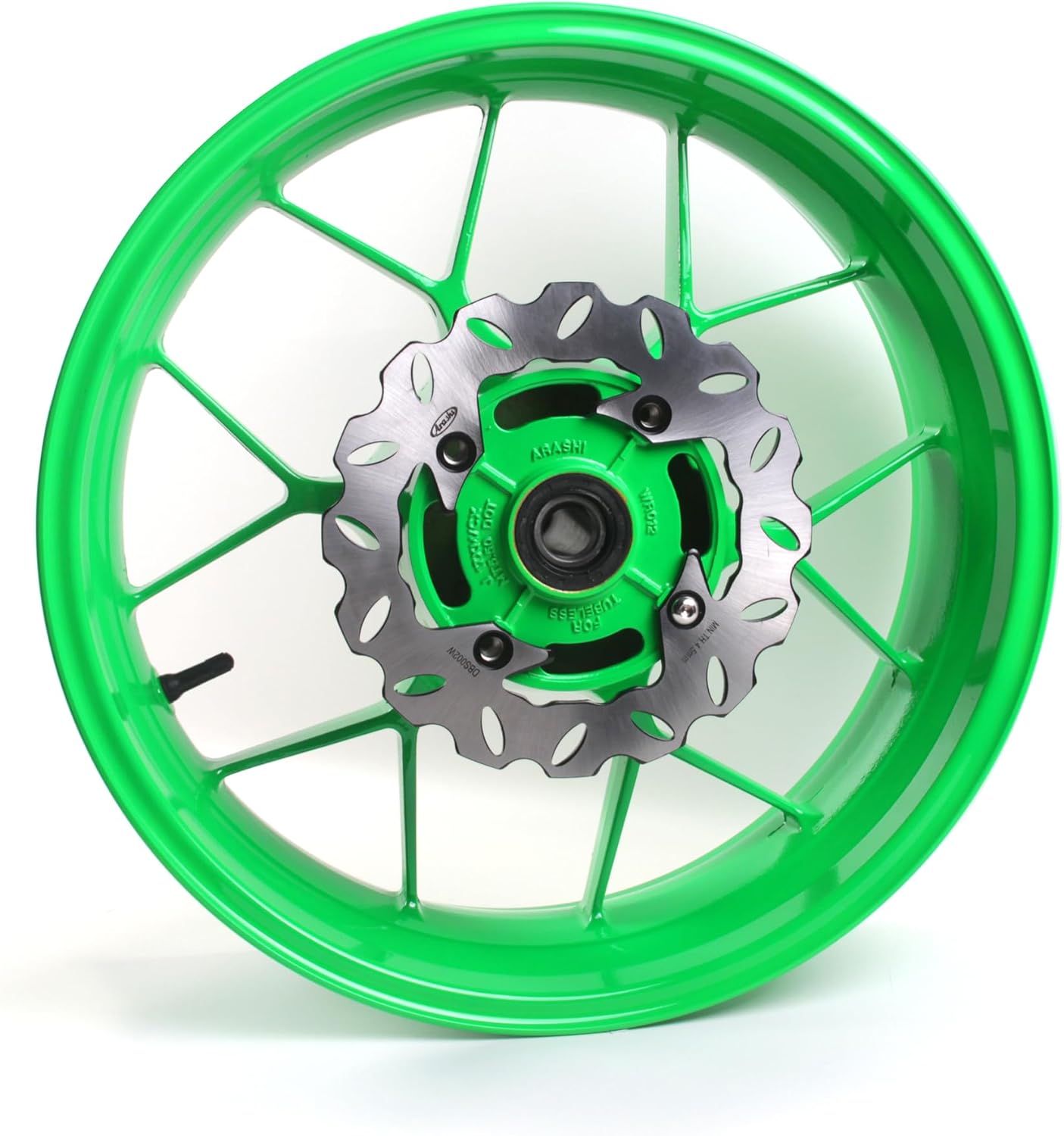 Arashi Rear Wheel Rim and Brake Disc Rotor for Honda CBR1000RR 2008-2016, Motorcycle Replacement Accessories Parts Neon Green