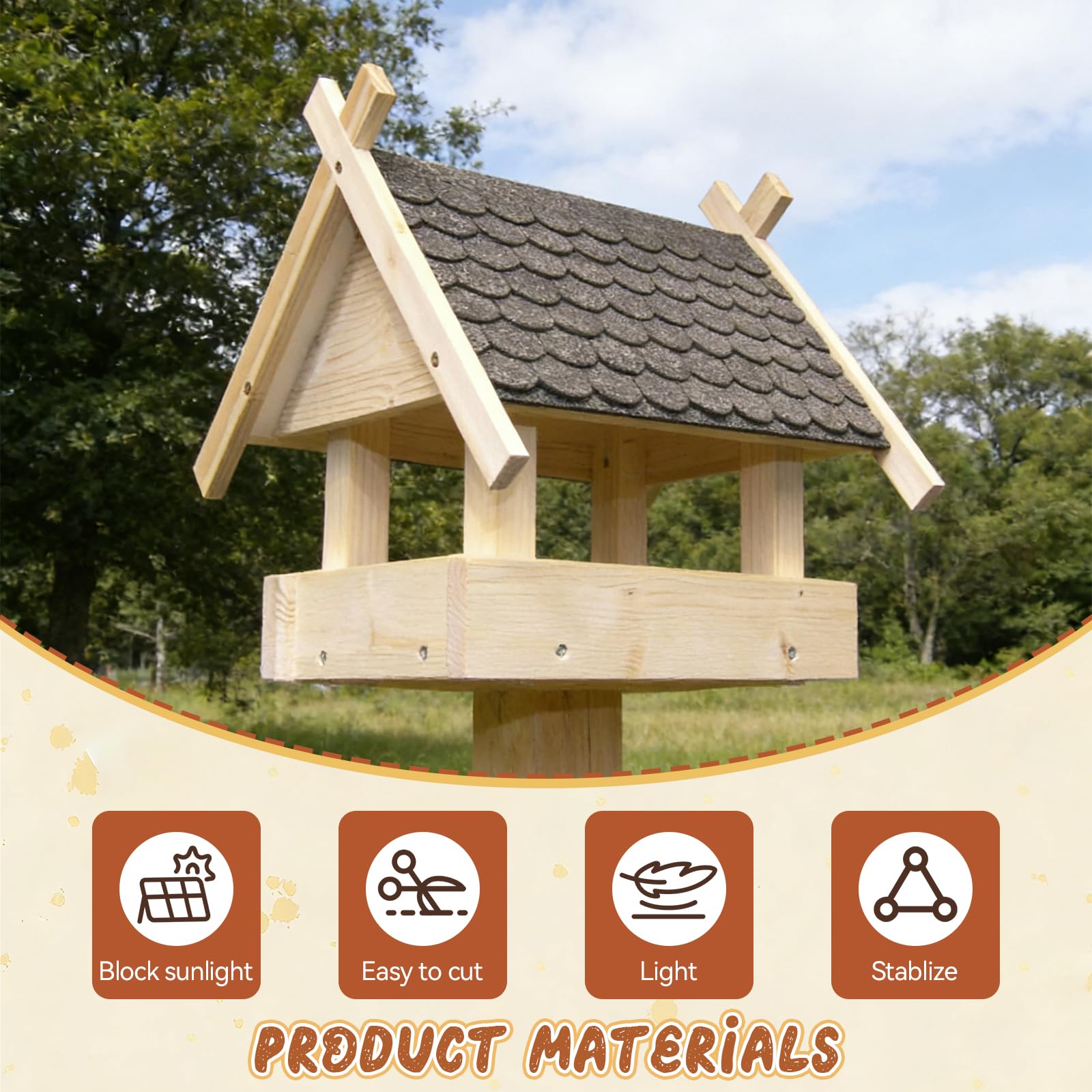 32 Piezas Tejas de Fieltro para Pajarera, Fieltro Autoadhesivo para Tejas, Mini Teja para Techos Autoadhesivas, Teja para Casa Pajaros Exterior Autoadhesivas, para Pajareras, Conejos, Gris