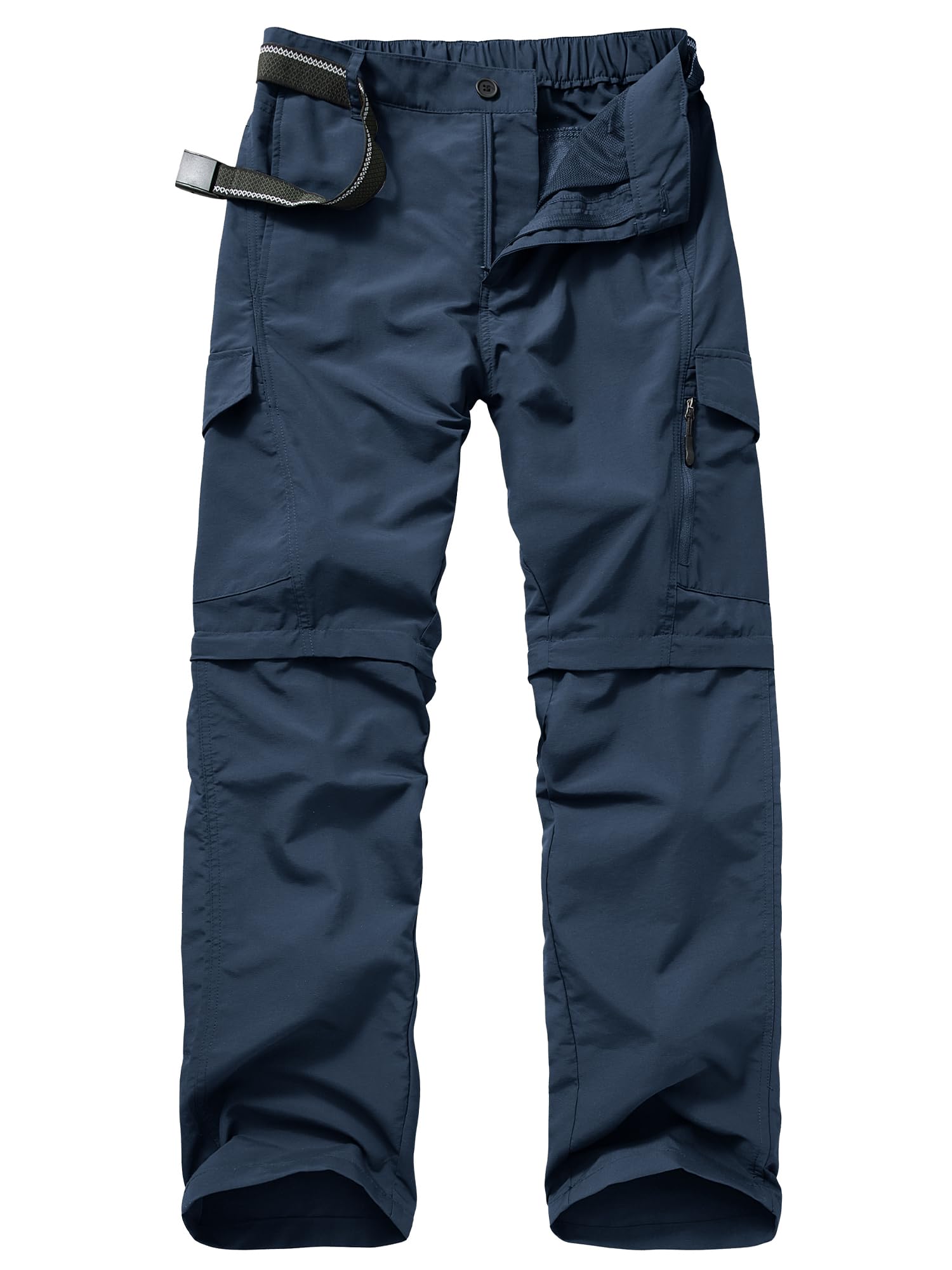 Mens Hiking Pants Convertible Outdoor Waterproof Quick Dry Zip Off Lightweight Travel Fishing Boy Scout Pants6088-blue-30