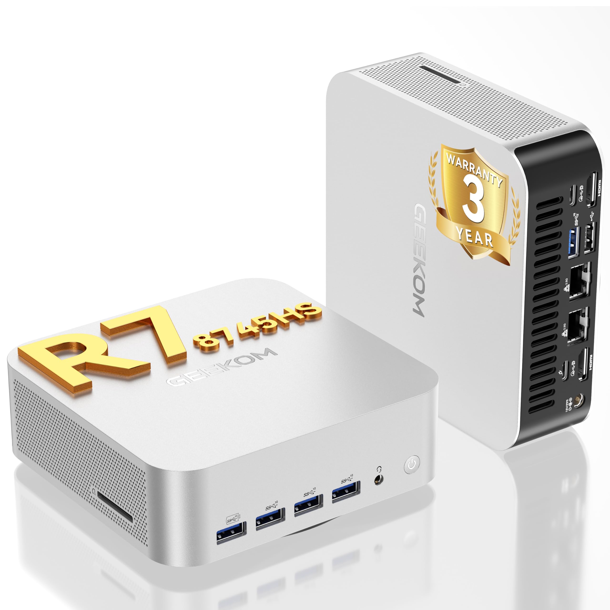 GEEKOM Mini PC A8 Max, AMD Ryzen 7 8745HS, 2,5Gbps Dual LAN Port