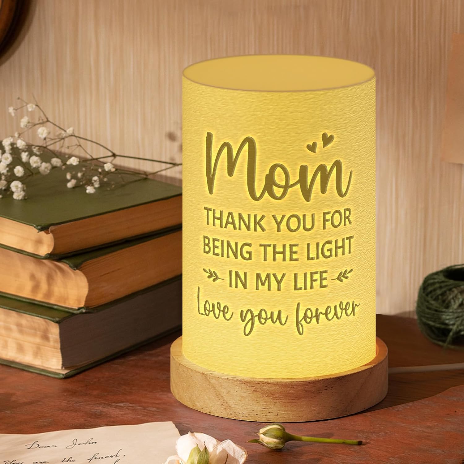 Afterprints Birthday Valentines Day Gifts for Mom, 3D Printed Night Light, Mom Gifts from Daughter Son, Best Gift for Mother, Table Lamp with Floral & Butterfly Design - Image 8