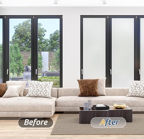 Miniatura 6 de rabbitgoo Película de Privacidad para Ventanas, Adhesivos de Ventana de Vidrio Esmerilado, Pegatinas Estáticas para Puertas con Bloqueo UV y Calor