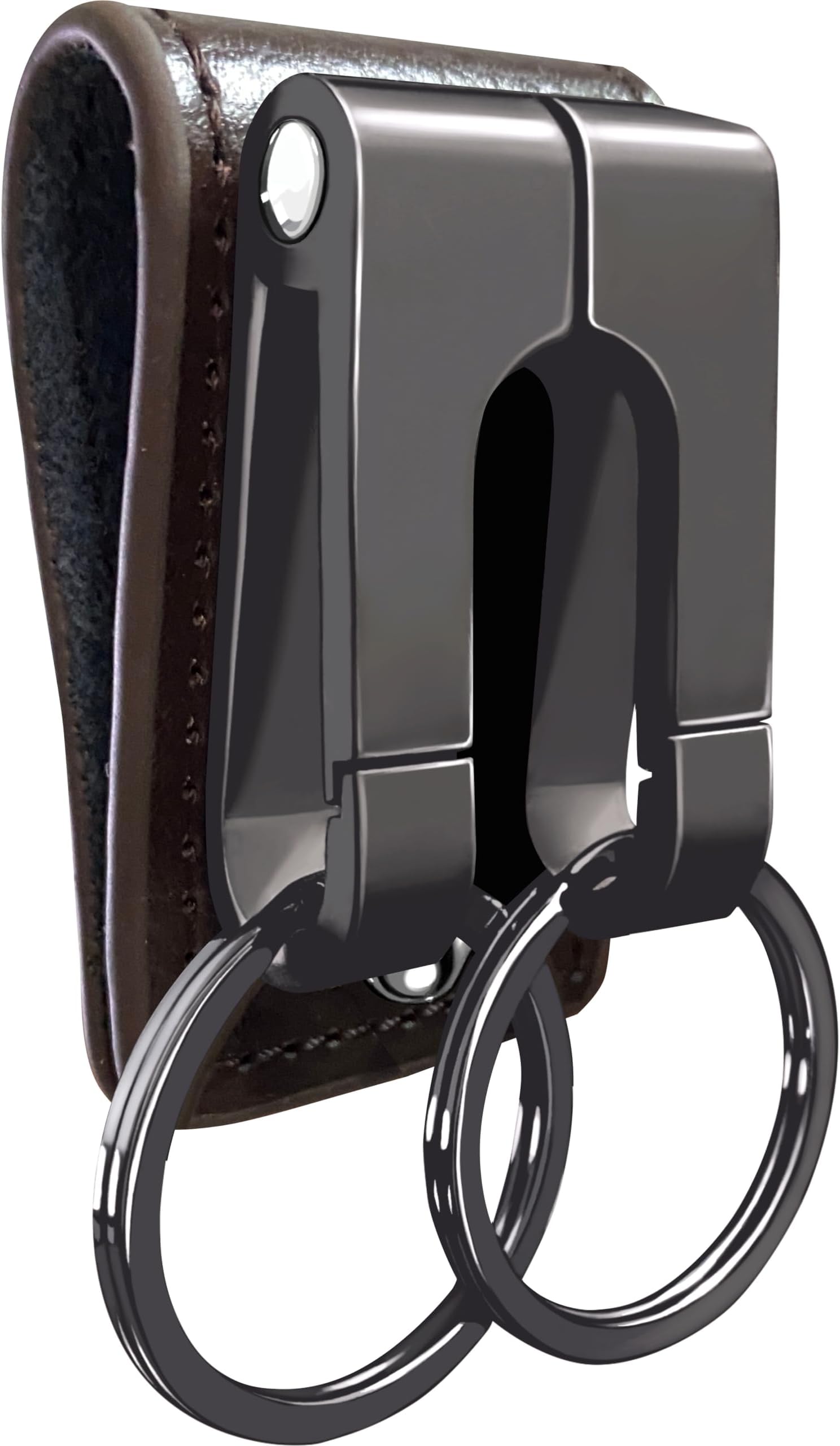 GABOX Belt Keychain Clip - Key Rings Holder - Belt Loop Key Clips - Keyring Keeper - Pocket Pants Key Hook - Cowhide Leather