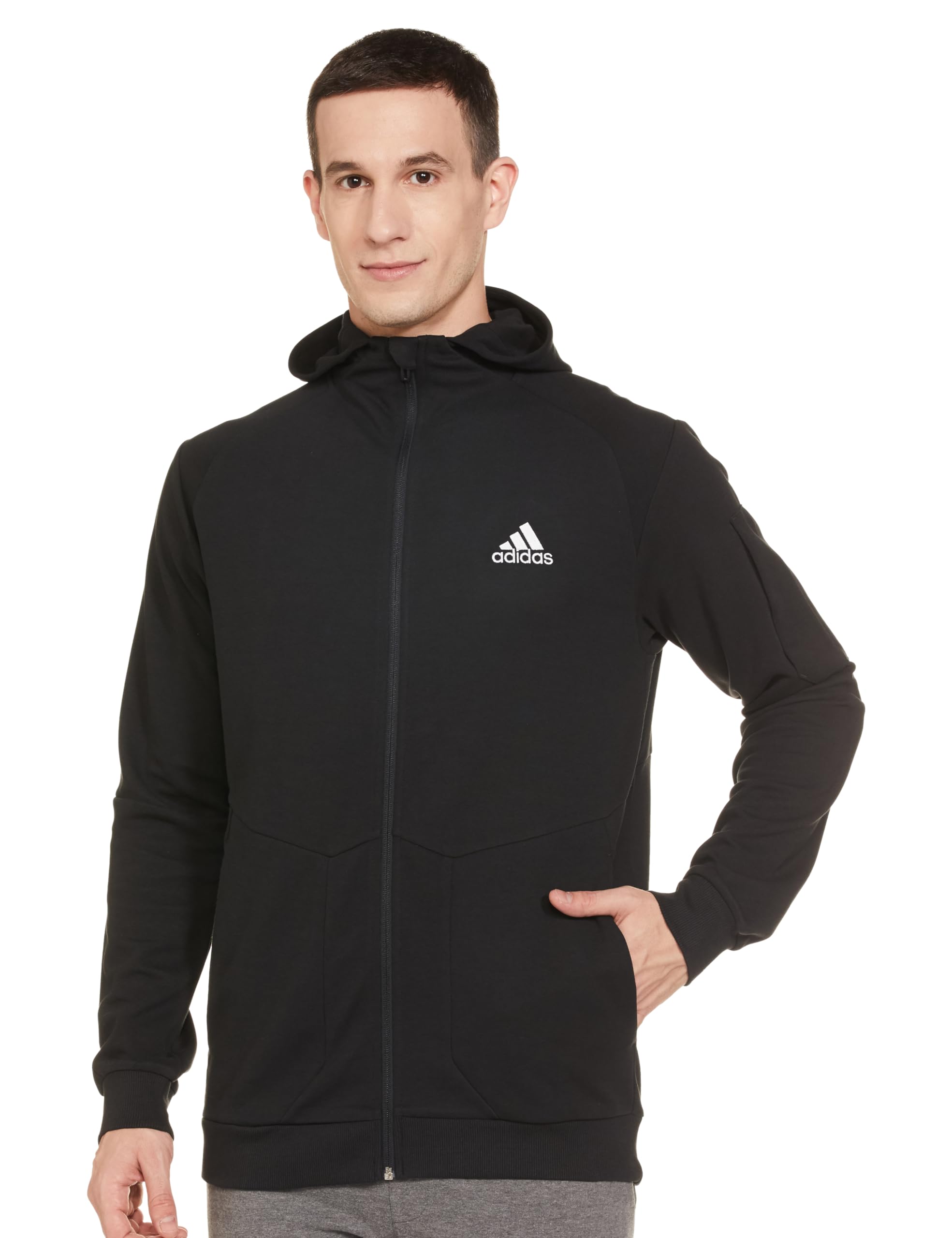 adidas Men's Cotton Zipper Standard Length Jacket