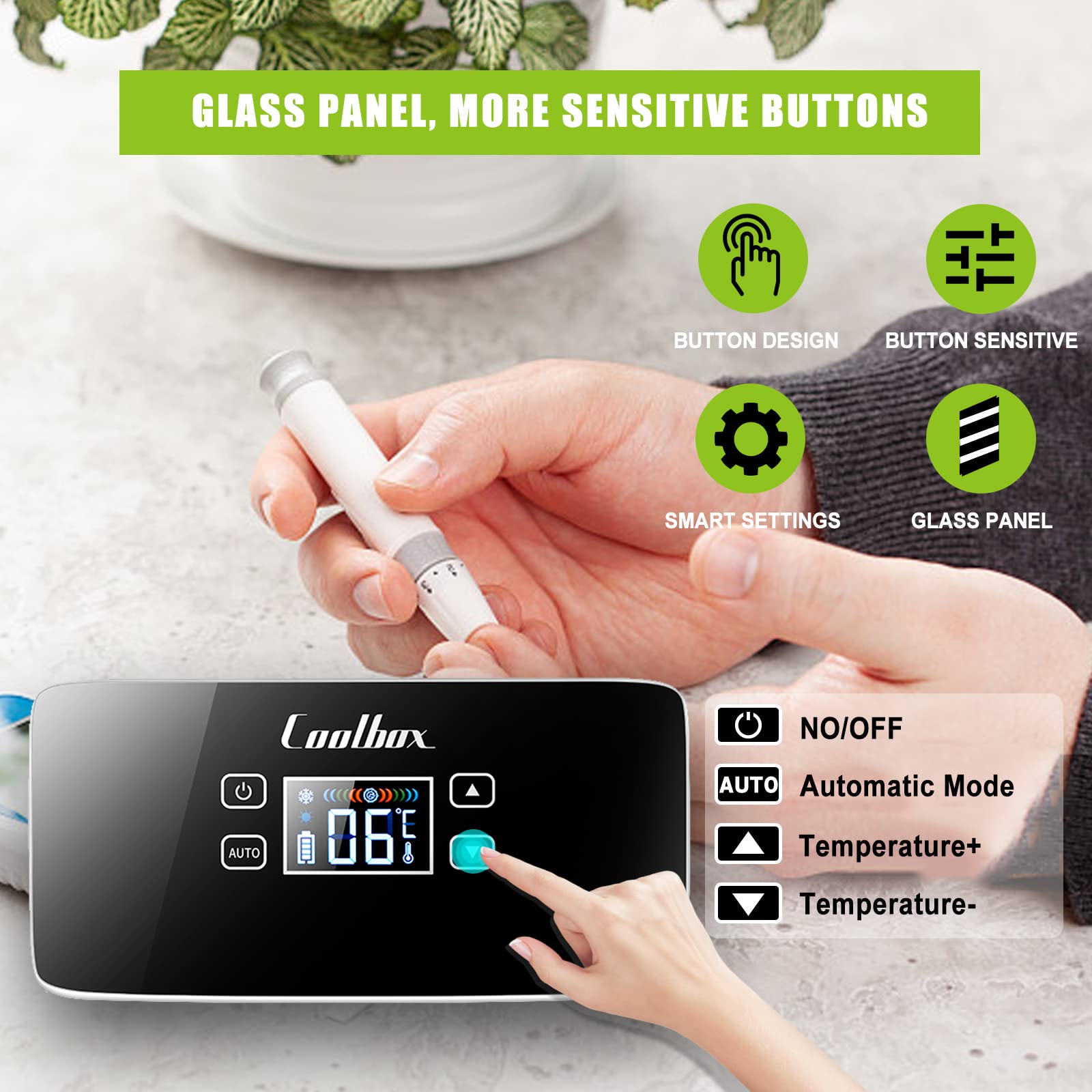 Genérico Estuche refrigerador portátil para insulina con Alarma, Mini refrigerador para medicamentos con Temperatura Constante de 2 a 8 ℃ para Viajes en Coche, Funciona con Pilas (2 Pilas).