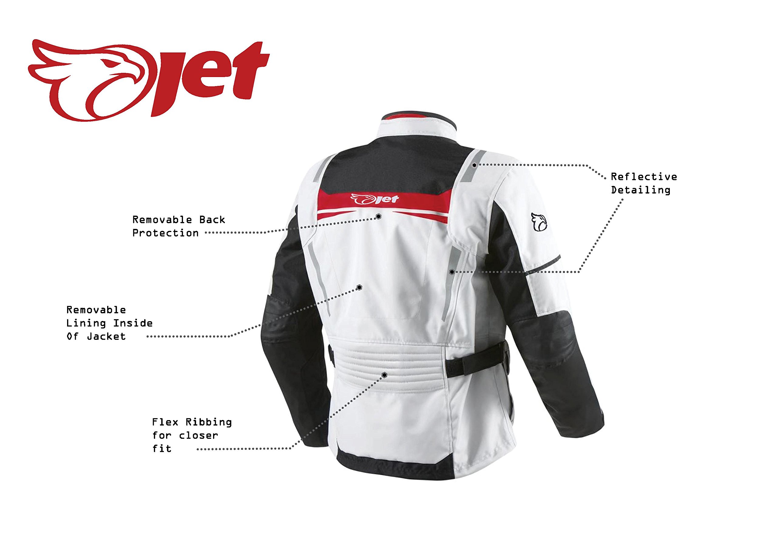 Jet Motorradjacke Herren Mit Protektoren Textil Wasserdicht Winddicht Aquatex