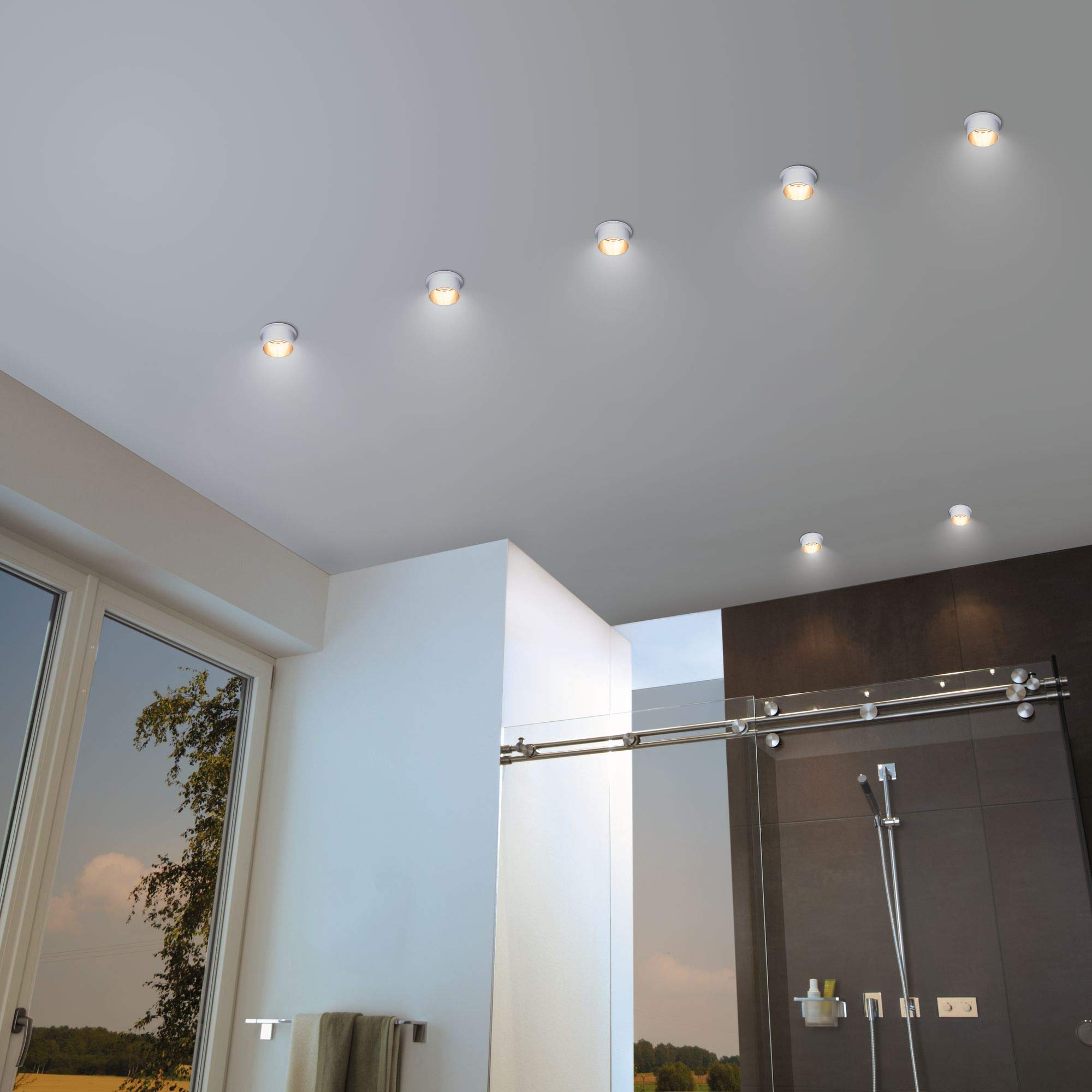 Paulmann 93381 Reflektor wpuszczany LED Gil 3-Step-Dim okrągły z możliwością ściemniania 3x6 Watt Biały matowy, złoty Reflektor wpuszczany Aluminiowy spot 2700 K Moneta