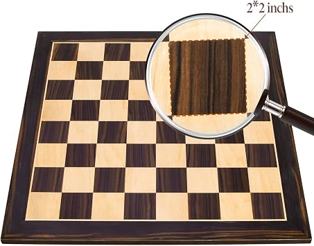 BIVOMON 21.25 Wooden Chess Board Professional Tournament Chess Board with 2.2 Squares Large Chess Family Outdoor Board Games (Chess Boards Only)