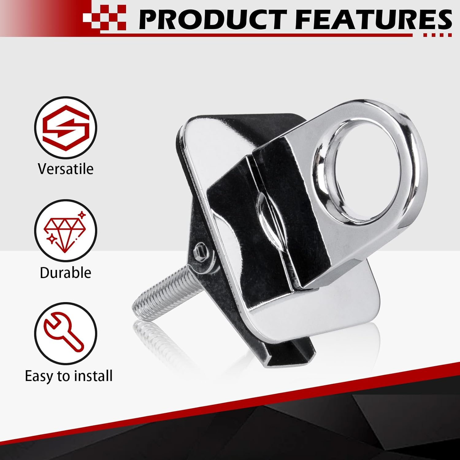 05649/5648 Universal Stake Pocket Anchor Points for Pickup Trucks 2-Pack Chrome Plated - Image 7