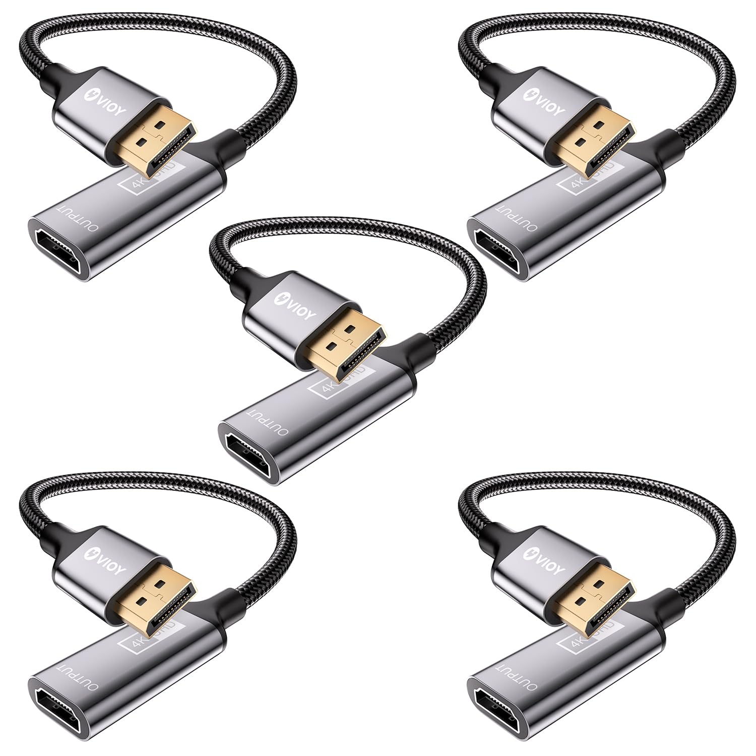 VIOY Lot de 5 adaptateurs Displayport vers HDMI
