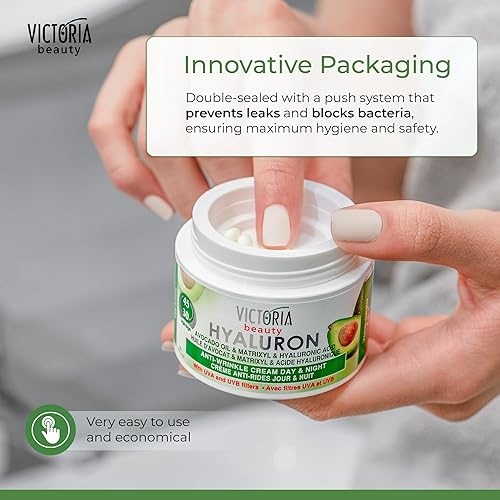 Miniatura 7 de Crema antiarrugas Hyaluron con aceite de aguacate, para piel madura (edad 30 +), crema natural intensiva para día y noche con filtros UV