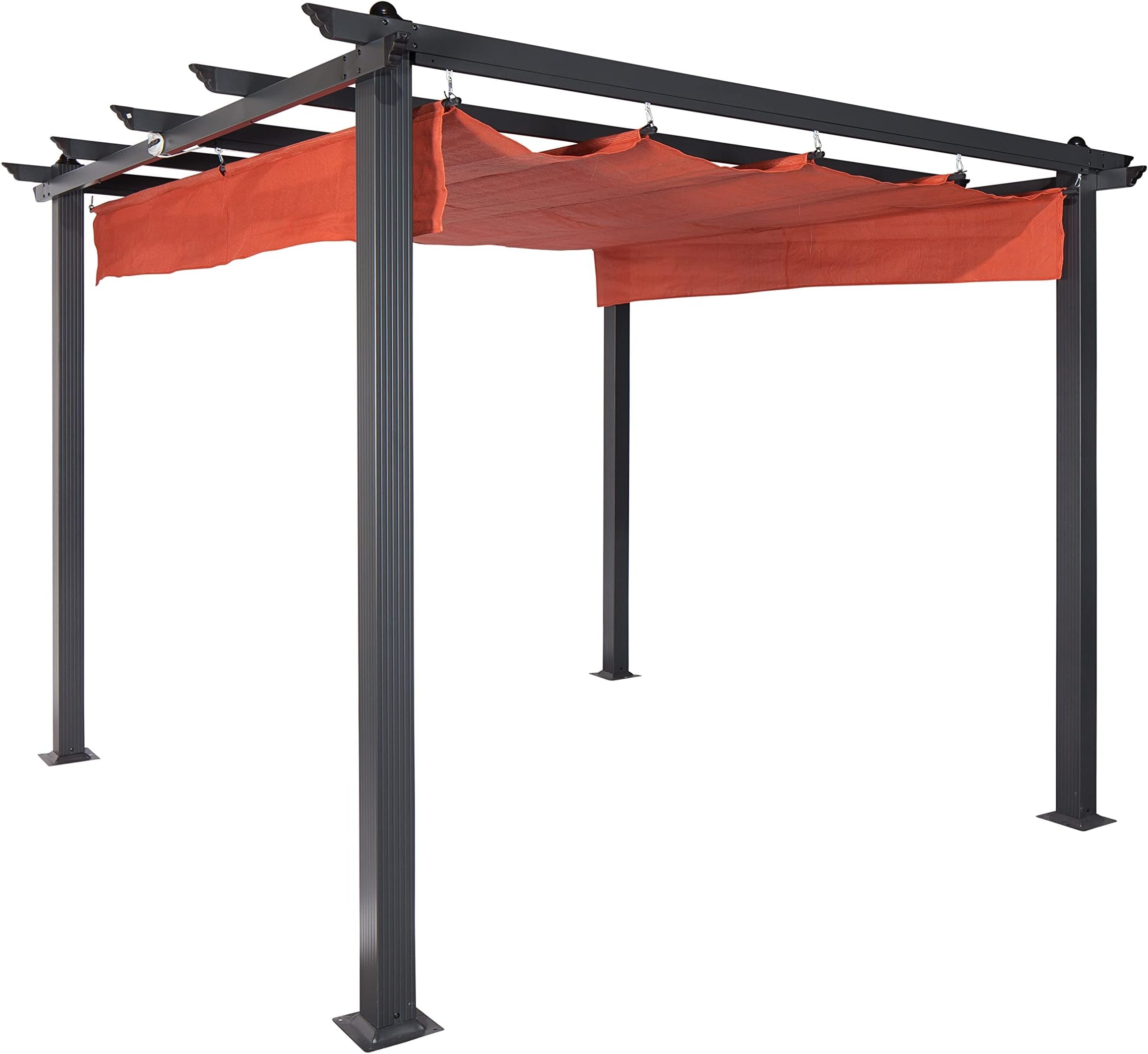 Coolaroo Aurora Pergola, Backyard or Patio Shade Pergola, Light Filtering 90% UV Block, 9'10" x 9'10", Terracotta