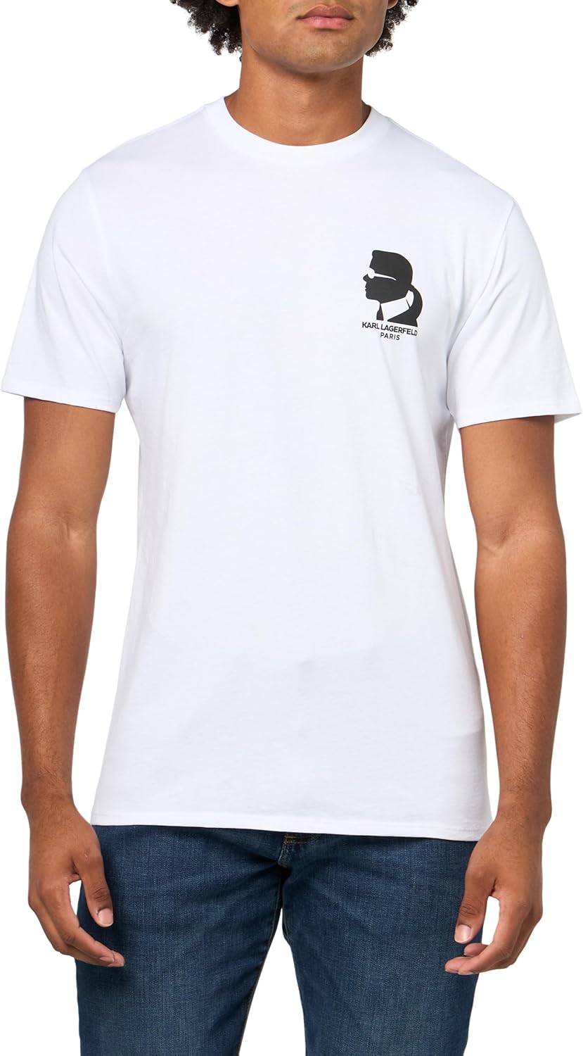 Karl Lagerfeld Mens Short Sleeve Crewneck Karl Profile Graphic Design T-Shirt