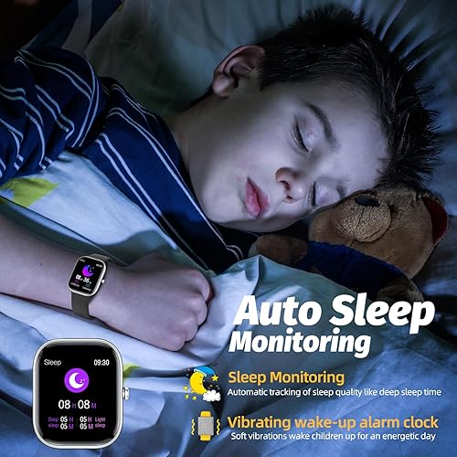 Miniatura 5 de Reloj de seguimiento de actividad física para niños, IP68, impermeable, reloj inteligente con diales de 1.5 pulgadas, 19 modos deportivos,