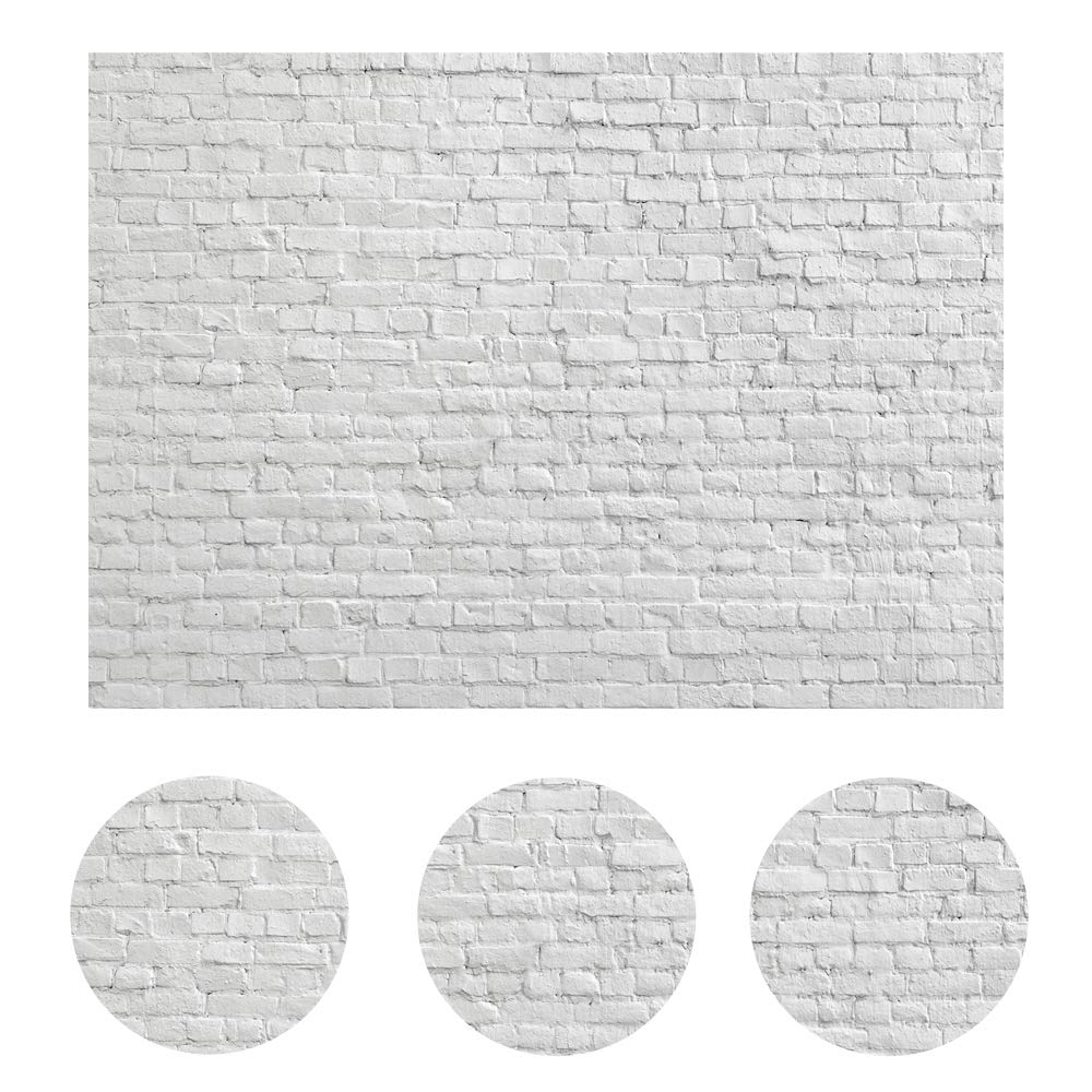 LYWYGG 8x8FT Telón de Fondo de Pared de ladrillo Blanco de telón de Fondo de Vinilo para fotografía Pared de ladrillo decoración de Oficina Fondo de ladrillo CP-313-0808