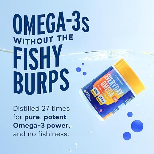 Miniatura 5 de Oceanblue Suplemento Omega 3 para mujeres  Aceite de pescado sin eructos 720 mg con vitamina D3  Apoyo inmunológico cardíaco, sabor a naranja