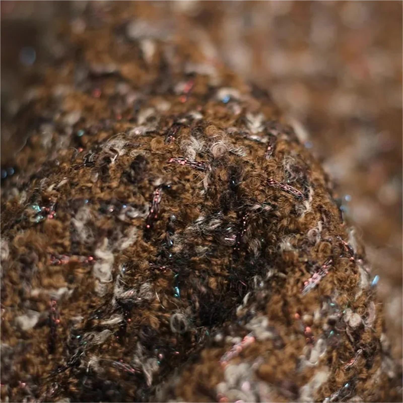 Tissu Tweed Mélange de Laine Polyester Teint en Fil tressé