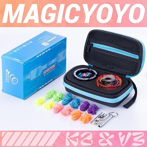Miniatura 7 de MAGICYOYO Yoyo profesional V3 y Yoyo K2 sensible degradado Yoyo para principiantes, truco Yoyo con doble función con 12 cuerdas de Yoyo, estuche de