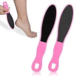 Lixa para pedicure com alça de plástico, raspador de pé dupla face para remoção de calos, ferramenta de esfoliação de pés para homens e mulheres