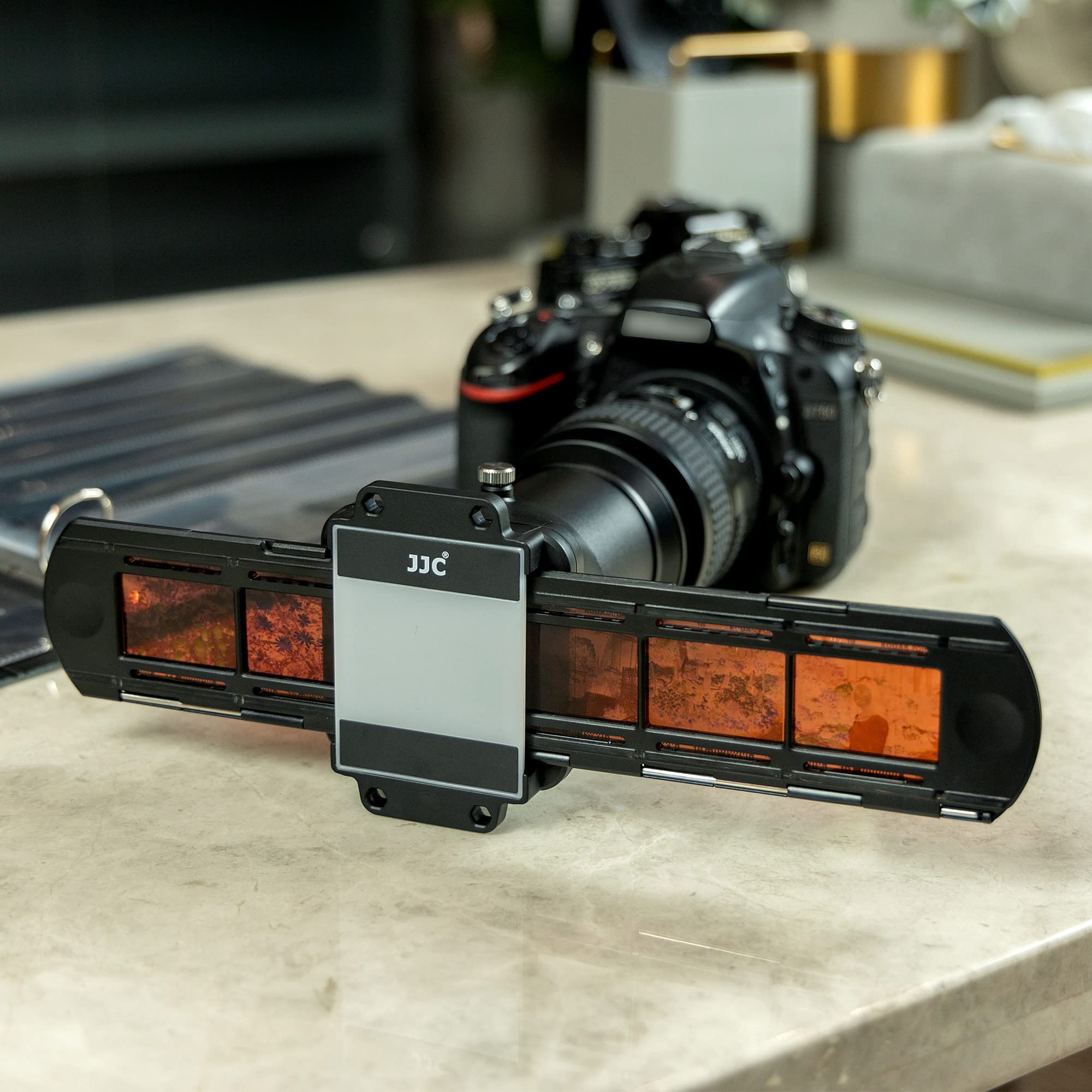 Zestaw adapterów do digitalizacji filmów JJC ES-2 Konwertuj 35 mm negatywy i slajdy na cyfrowy JPEG | 135 slajdów fotograficznych do aparatu negatywów adapter do kopiowania z uchwytem do aparatu Canon Sony Nikon Macro Lens D850