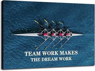 Motivational Wall Art Motivational Poster Team Work Makes The Dream Work Entrepreneur Canvas Printmaking Inspiring Motto Picture Modern Art Work Home Office Decoration Ready to Hang[12''W X 18''H]