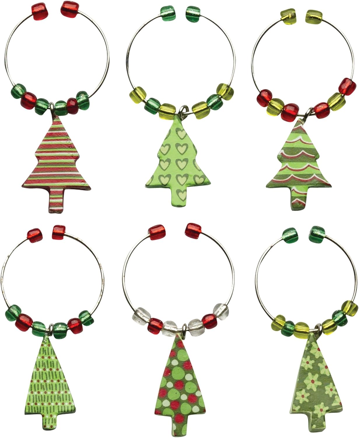 Boston Warehouse All Spruced Up Wine Charm Set of 6 Wine