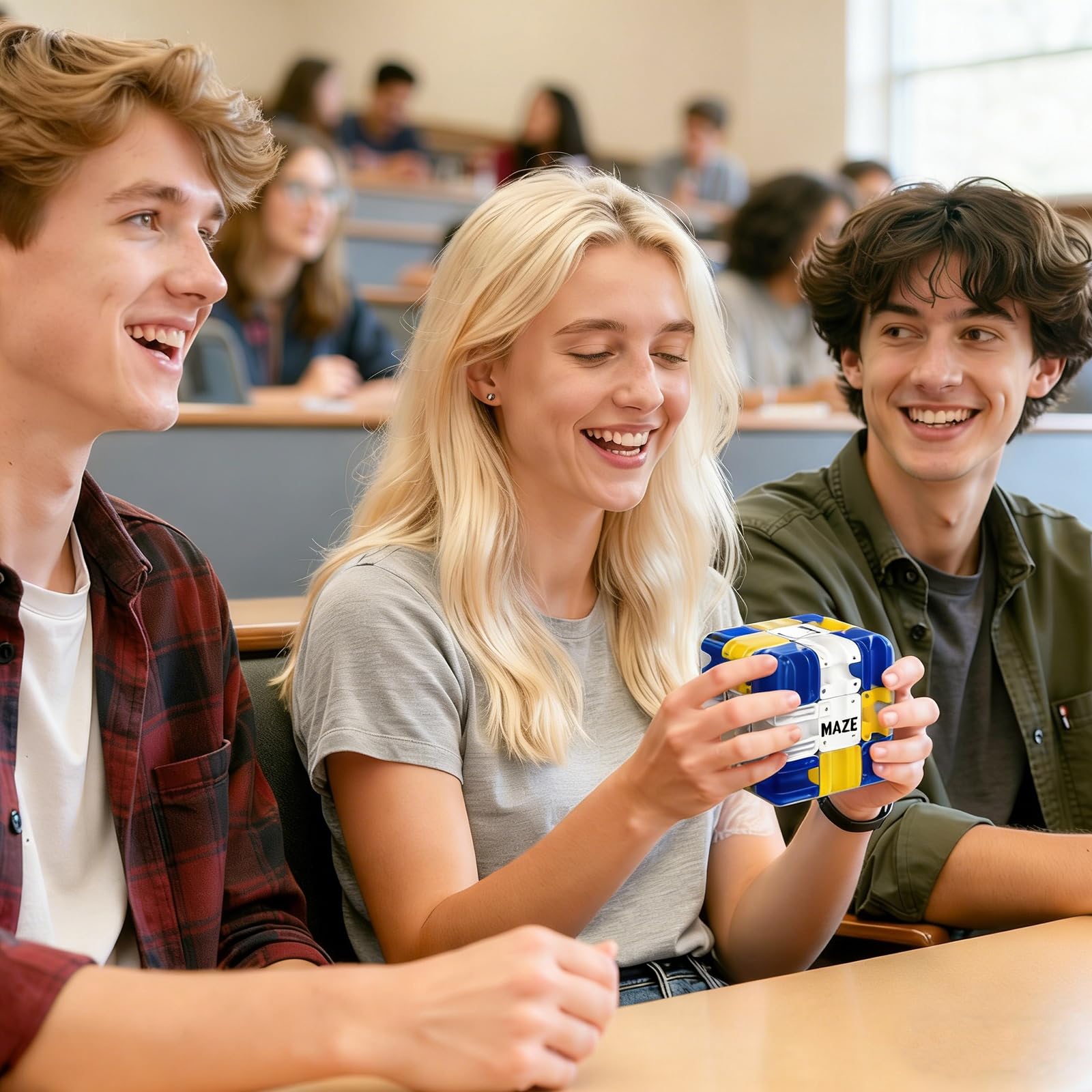Cubo Laberinto 3D Grande con Bola - Juguete Educativo para Aliviar el Estrés, Entrena la Lógica y Concentración, Mejora la Percepción Espacial, Juego de Ingenio y Pensamiento