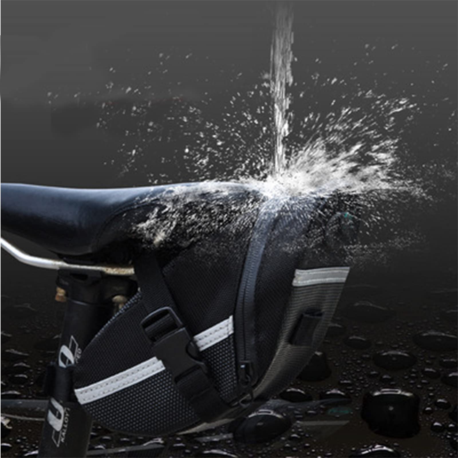 Sacoche De Selle Vélo Étanche Réfléchissante – Sac Sous Selle Avec Poche Bouteille – Fixation Rapide & Grande Capacité