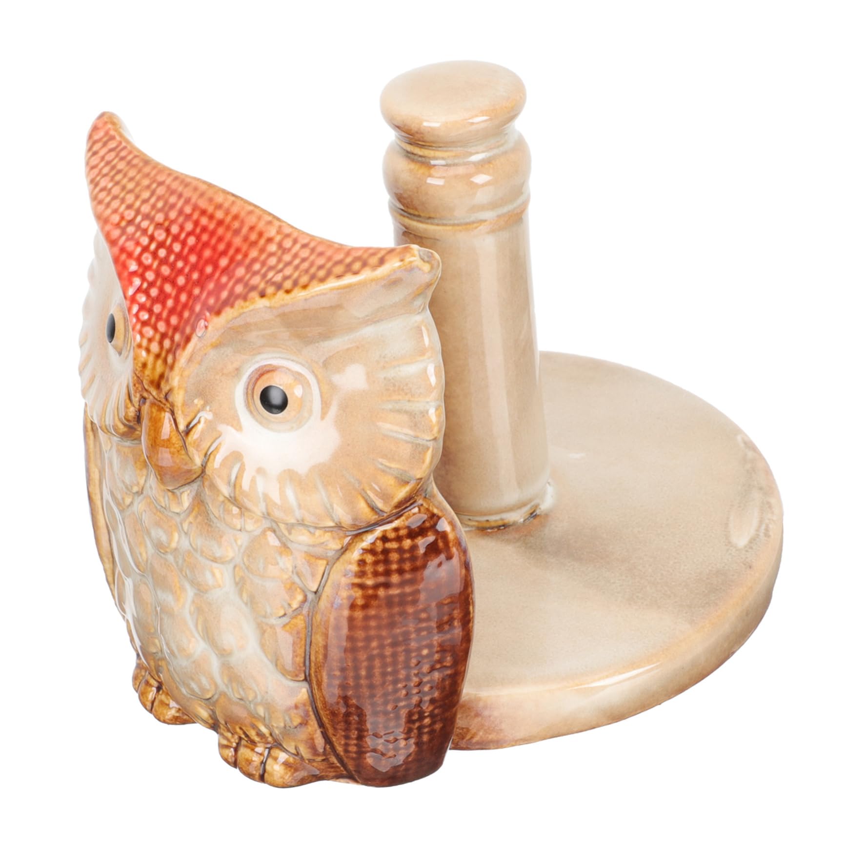 Housoutil Portarotolo Di Carta a Forma Di Civetta in Ceramica Per Scrivania e Cucina