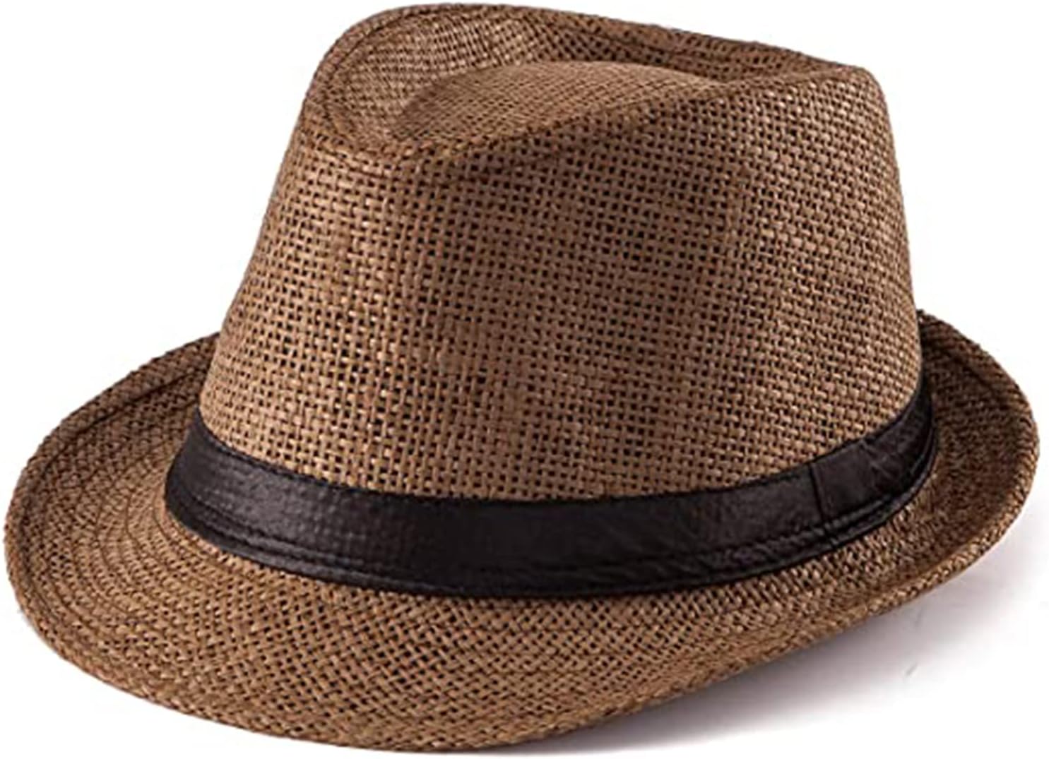 Boy's & Girl's Straw Fedora Short Brim Hat (Pack of 1) (6-24months)