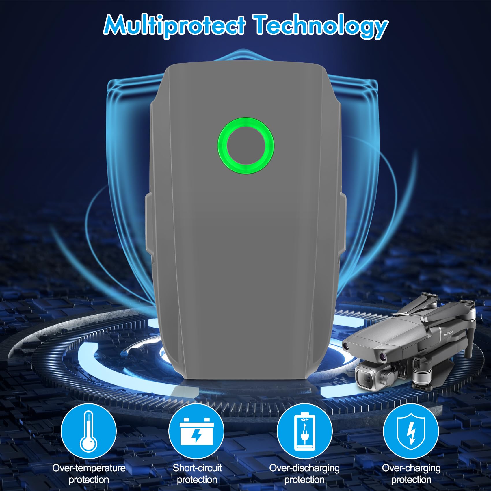 Batterie Intelligent 15.4V 3850mAh pour DJI Mavic 2 Pro / Zoom / Enterprise - 2 Pièces