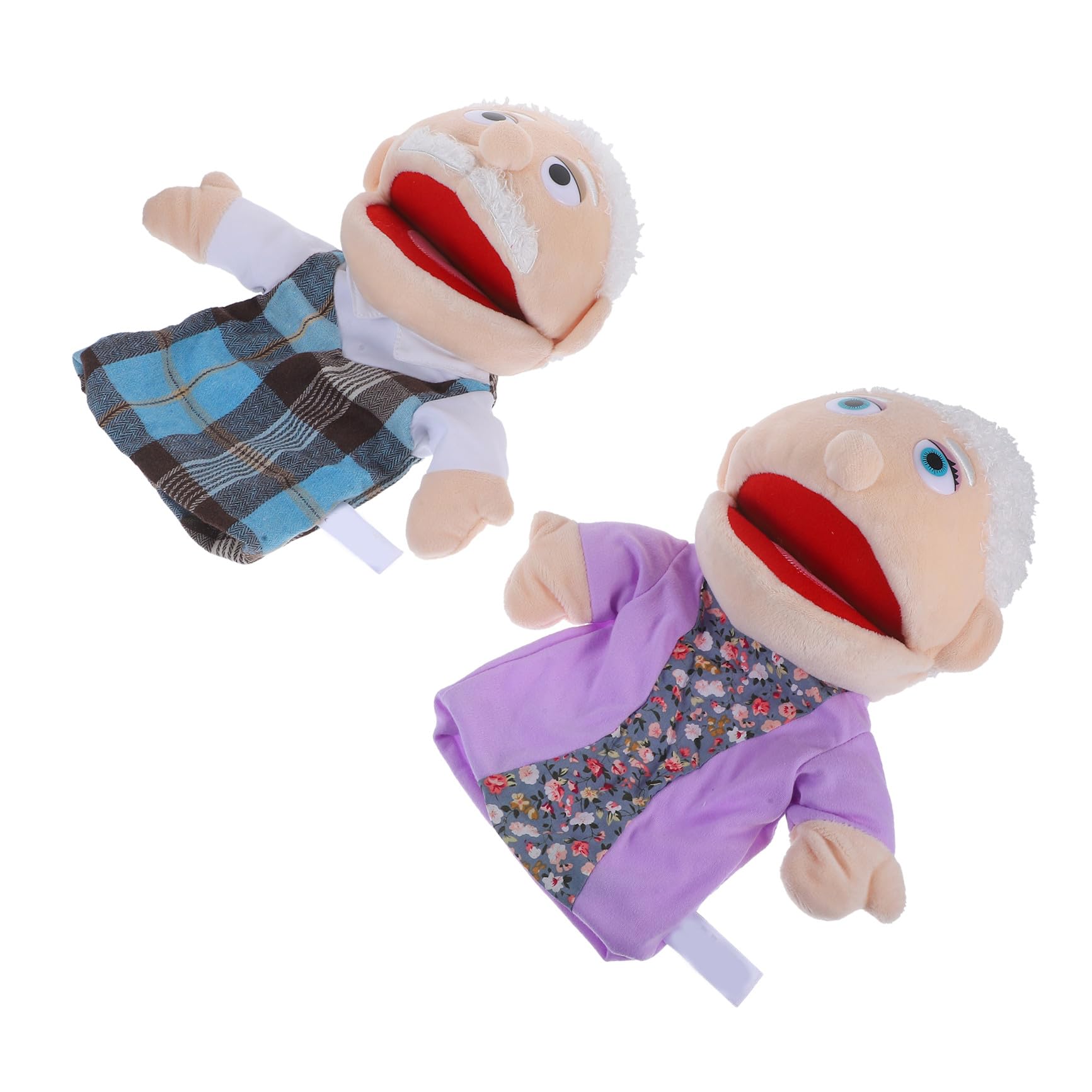 2 Pièces Marionnettes à Main en PP Coton Grand-père et Grand-mère