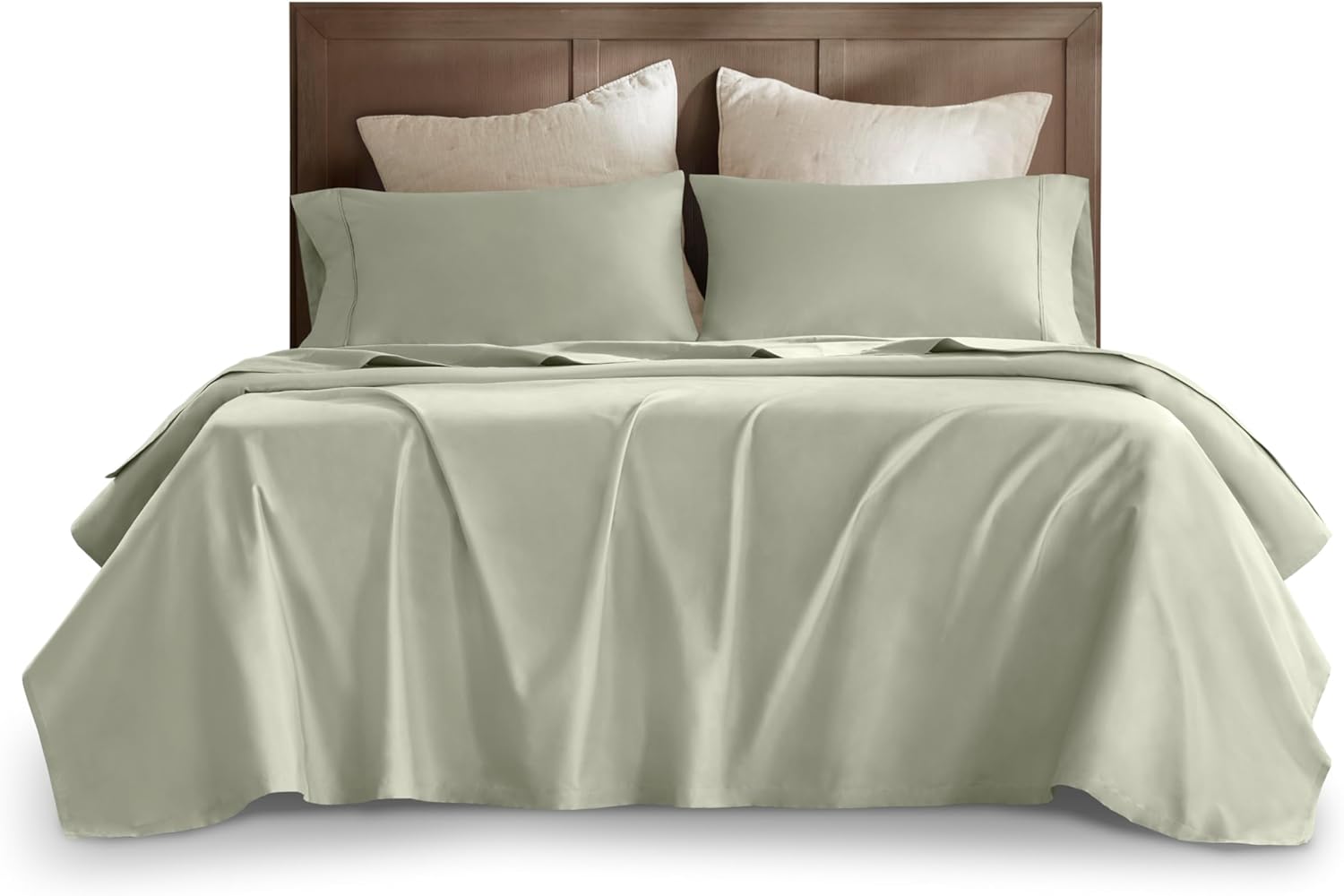 Harbor House Luxury 100% Egyptian Cotton Sheet Set, 400 Thread Count Sateen Weave, Soft & Breathable Bed Sheets with Deep Pocket, 4-Piece King Bedding Set, Sage - Image 16