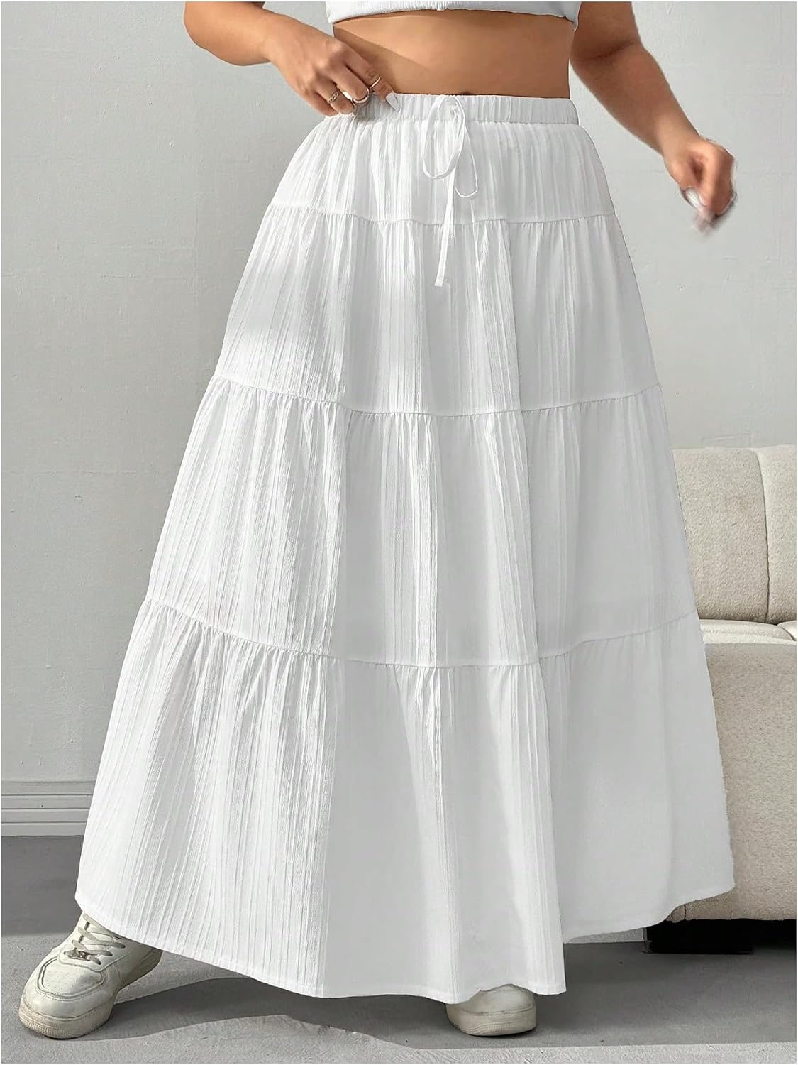 Verdusa Women's Long Maxi Skirt 2026 Boho Flowy Flared Ruffle Skirts Beach Vacation Spring Going Out Outfits