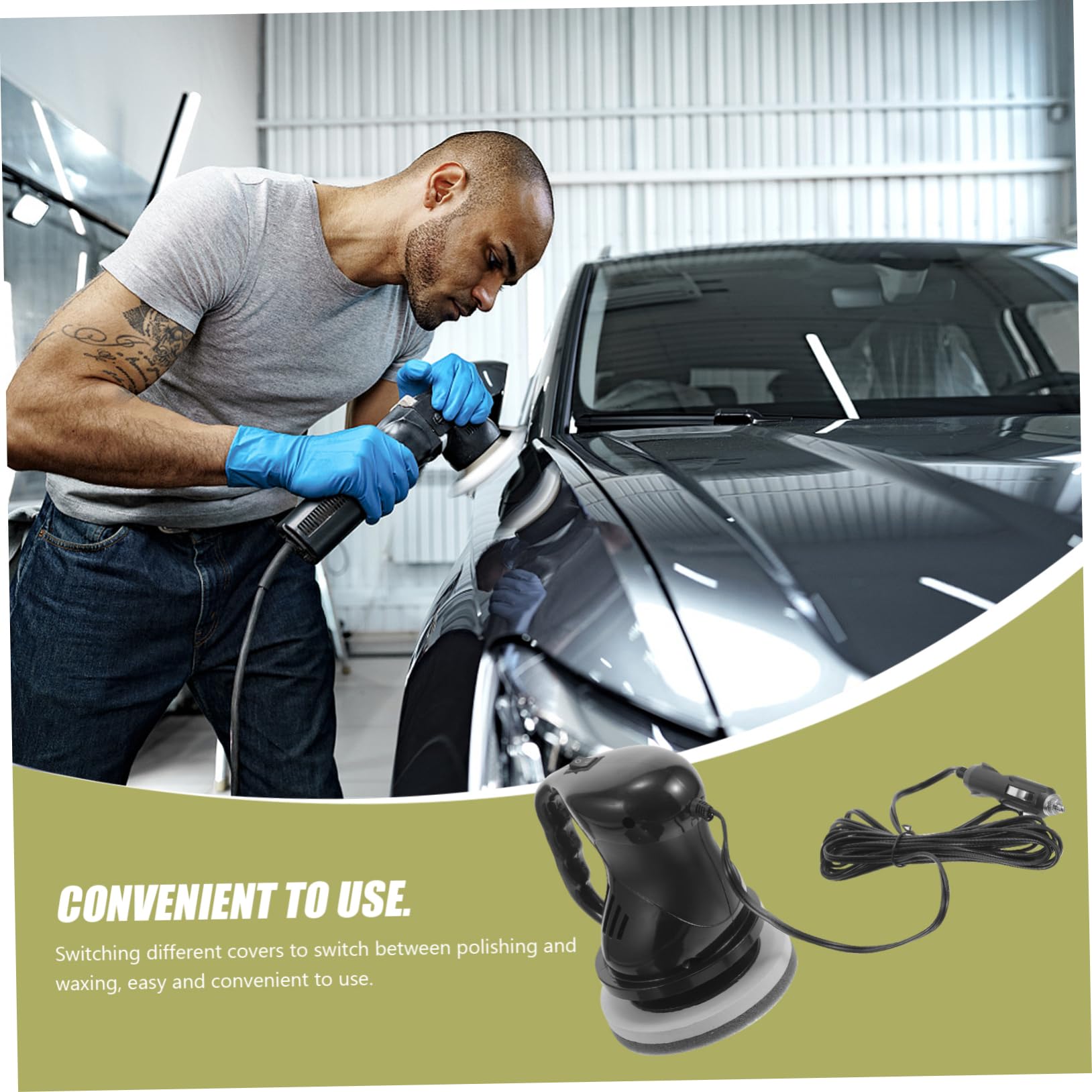 12v Lucidatrice Per Auto Macchina Per Lucidatura e Applicazione Cera Design Ergonomico e Antiscivolo Perfetta Per Dettagli Auto e Manutenzione Veicoli Nero