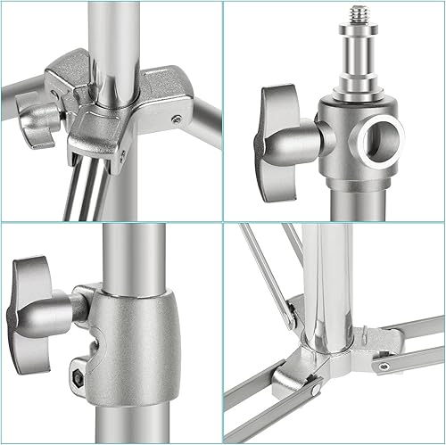 Miniatura 5 de NEEWER Kit de 2 soportes para luz, 200 cm/79 pulgadas, soporte de trípode resistente de acero inoxidable con adaptador de 1/4" a 3/8" para Softbox