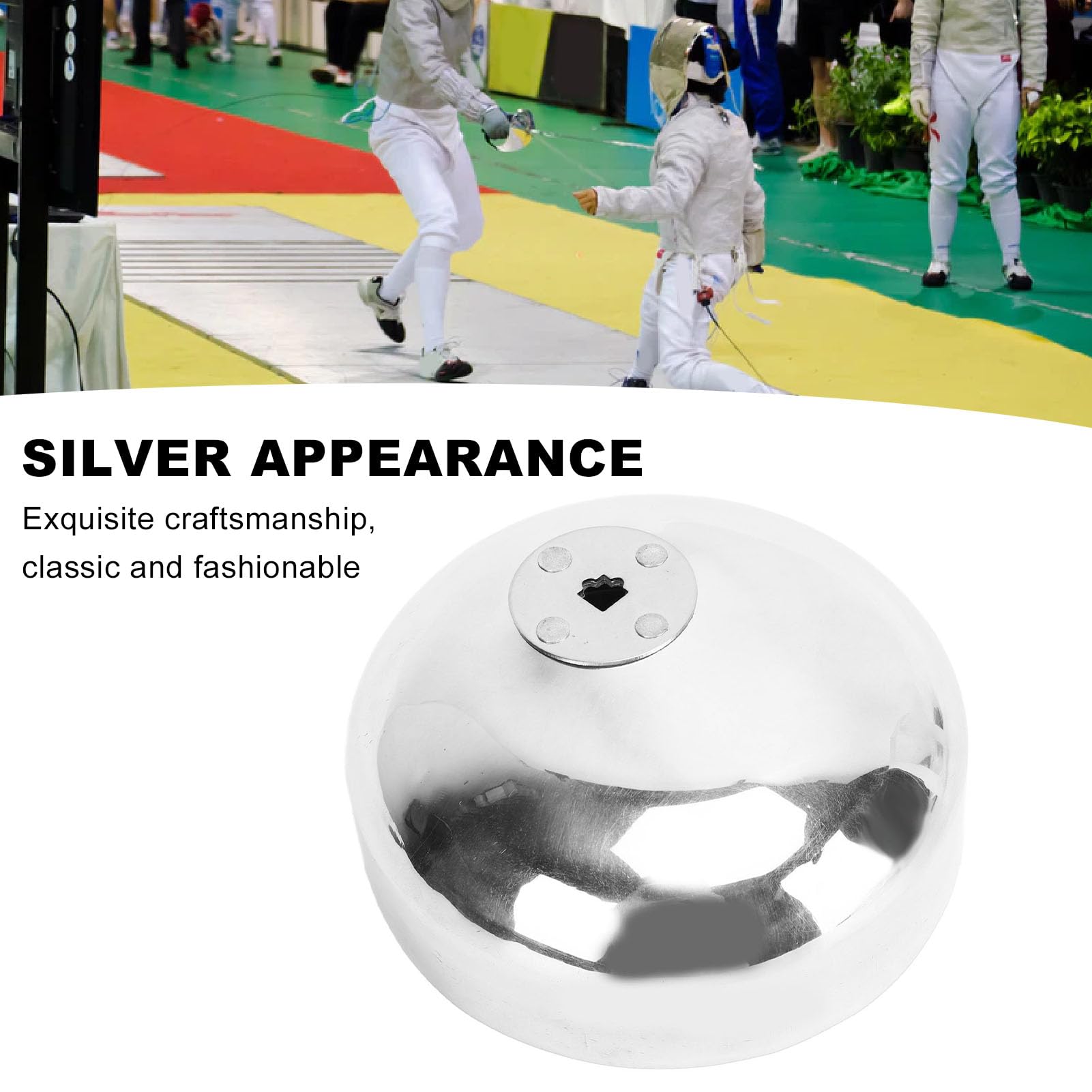 Yomiyuyr Fencing Hand Guard, Aluminum Alloy Epee Guard, Rapier Sword Accessory, Silver 5.1, Protective Fencing Sword Guard for Training, Competition (Child Version)