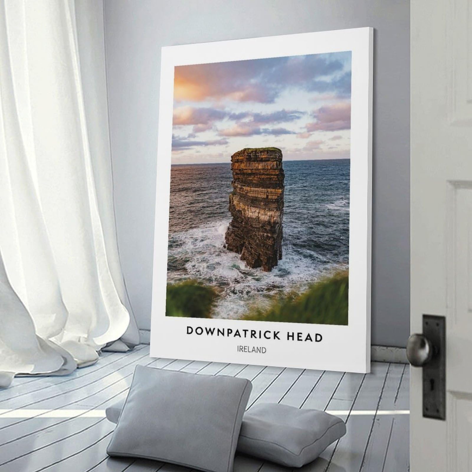 Junmoney Decorative Canvas Print Downpatrick Head, Ireland, 20x30inch(50x75cm), for Home Office, Desk Area Or Studio, Home Office Artwork with Decorative Appeal