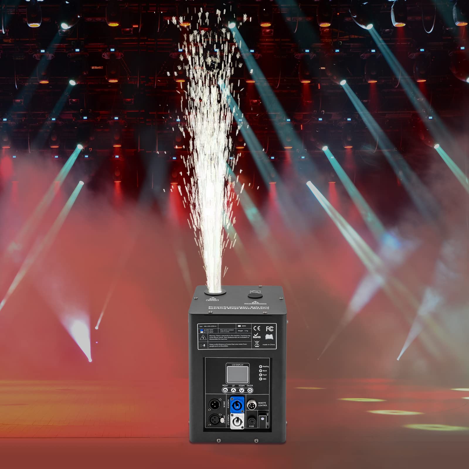 700 W Pyrotechnikmaschinen Bühneneffekt Funke Feuerwerk Maschine | Cold Spark Feuerwerksmasch ine | mit Fernbedienung | Wunderschönes Feuerwerk Big Show Hochzeitszeremonie Bar