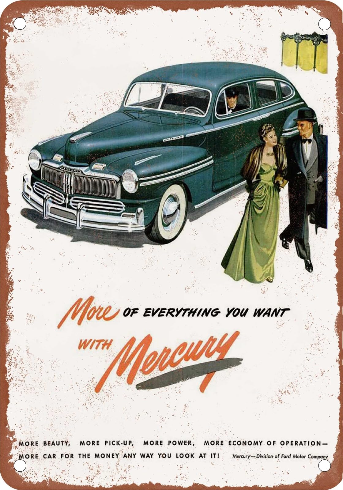 METAL SIGN - 1948 Mercury Vintage Ad 05 - Old Retro Rusty Look home decor