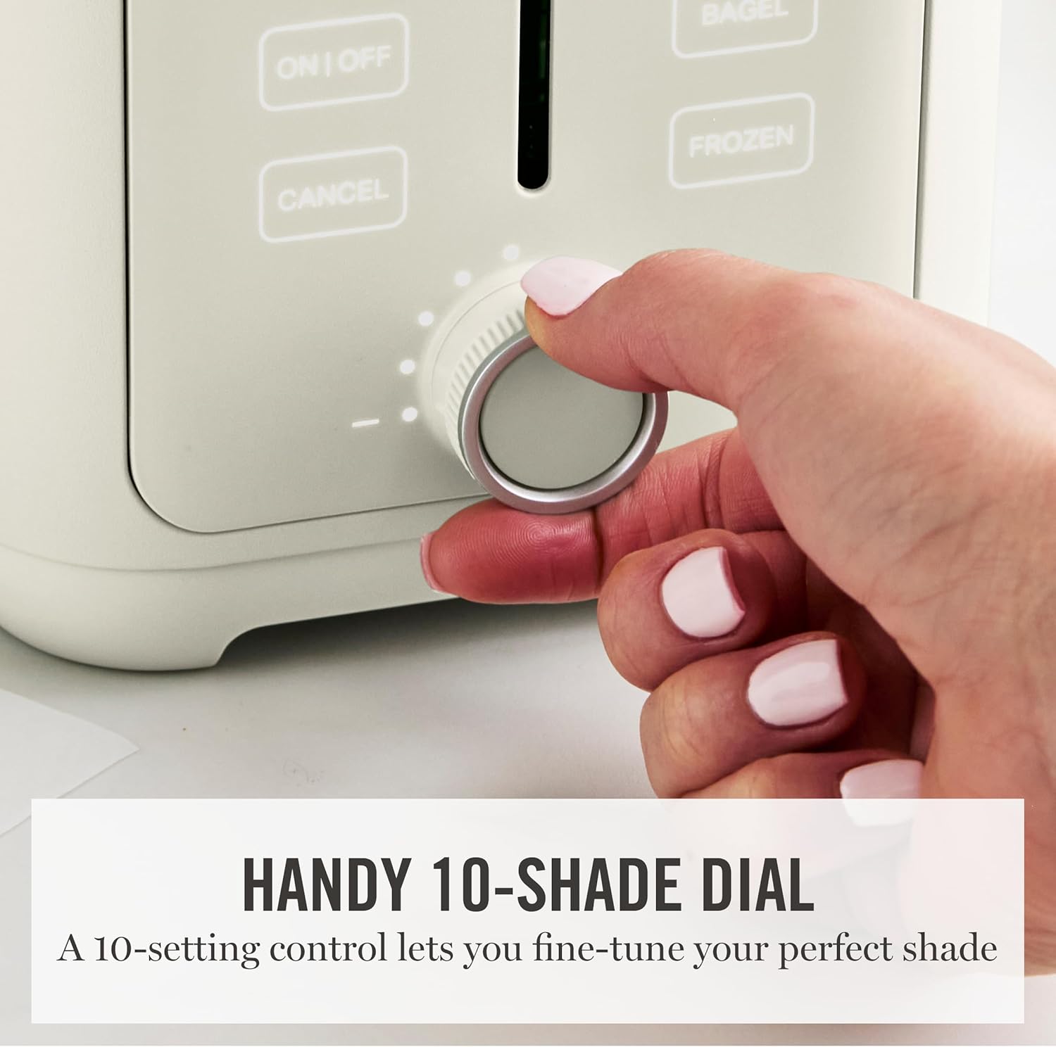 Martha Stewart 2 Slice Toaster, 10 Shade Settings with Defrost, Cancel, Bagel & Gluten-Free, Extra-Wide Self-Centering Slots for Waffles & Artisan Bread, Removable Crumb Tray, Cord Wrap, Linen White