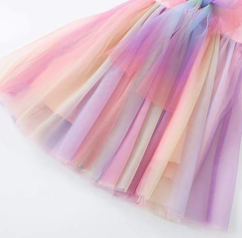 Miniatura 6 de Vestido tutú para niñas pequeñas, con mangas con vuelo, sin mangas, vestido de tul de princesa, vestido de fiesta vintage para niñas pequeñas