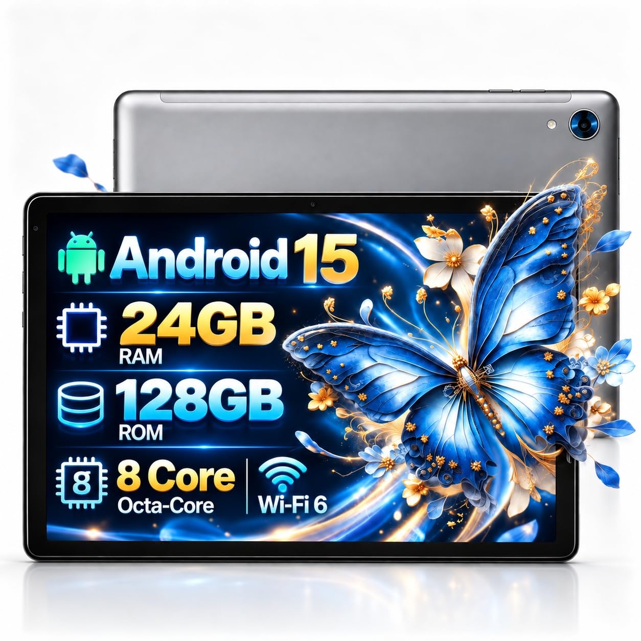 Android Tablet with Octa Core, 24GB RAM 128GB ROM 1TB Expand, 10 inch Tablet with Eye-Fri…