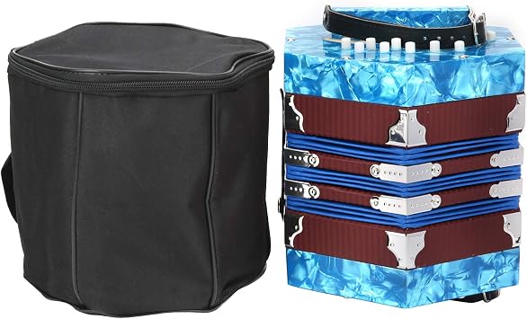 Concertina Accordion,Portable Professional for Adults Musical Instrument Supplies for Beginners Student Educational Musical Instrument Sky Blue