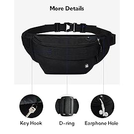 WATERFLY Running Belt Fanny Pack: Runner Marathon Jogging Waist Pack Sport Workout Exercise Fitness Phone Holder Belt for Men Women Jogger Slim Waistband Black