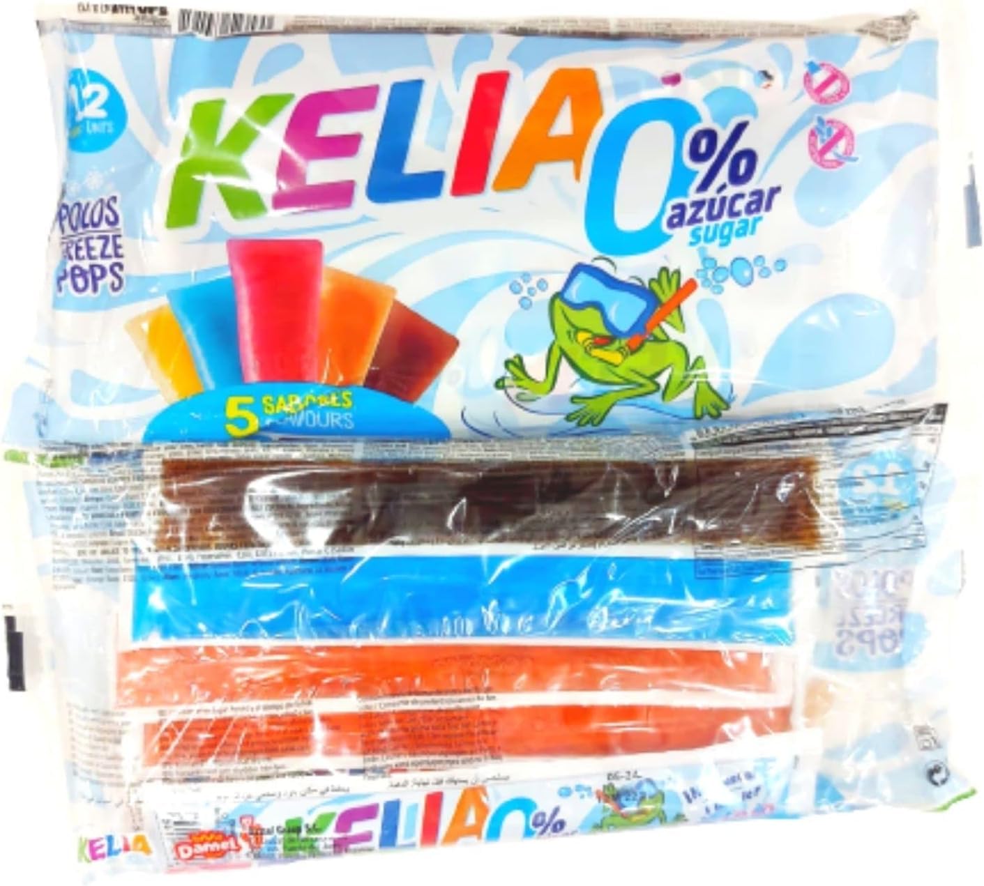 Polos Flash Kelia SIN AZUCAR - 60 Unidades de Flash - Polines Flax Sin Azucar - 5 Sabores: Fresa, Cola, Naranja, Limon y Frambuesa - Polos Kelia Sin Azucar - 1