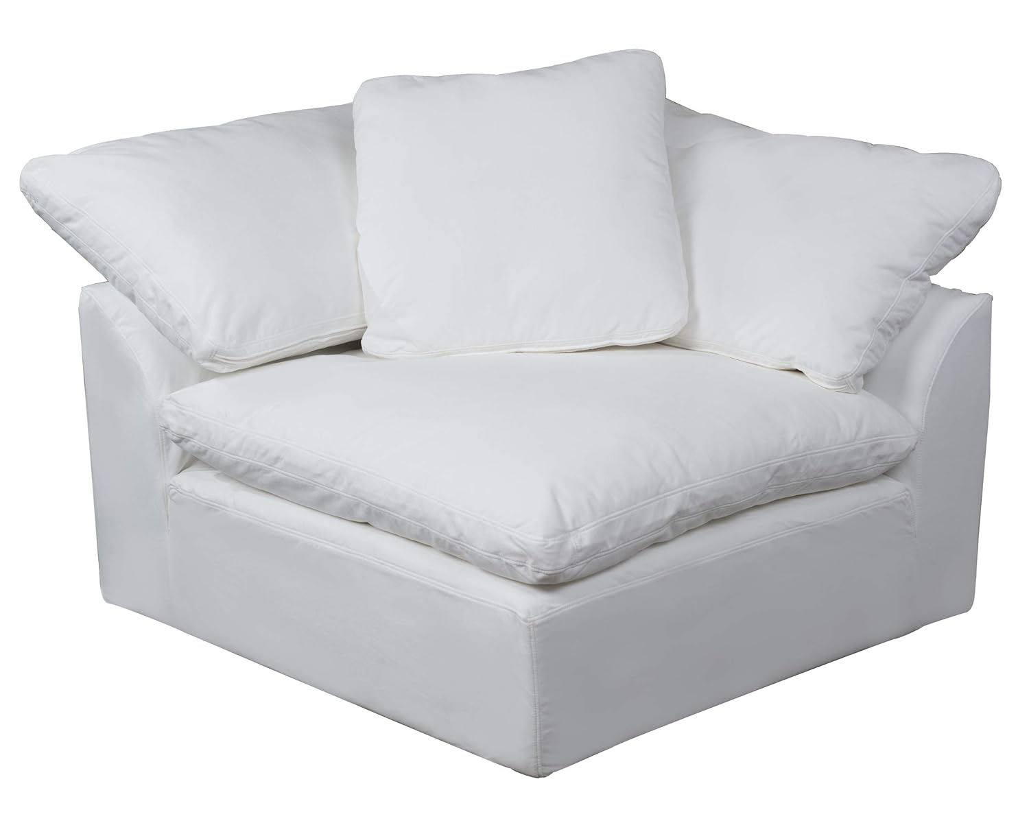 Sunset Trading Cloud Puff Sofa Sectional Modular Arm Chair Performance White SLIPCOVER ONLY ONLY,