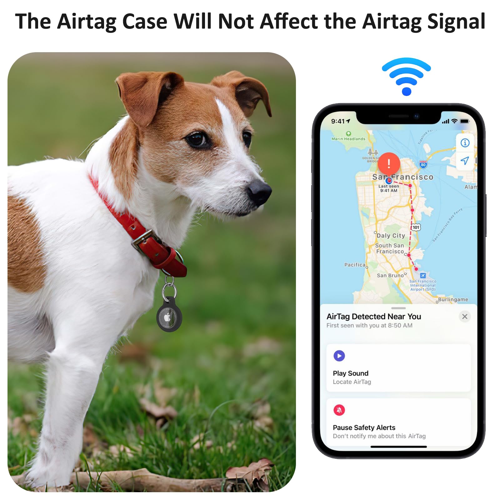 Wanme Airtag Porte Clé, Étuis pour Apple AirTag Coque, Protection Résistante à Scratch, Couvercle étanche, Maisons AirTag avec Couvercle Avant (Noir)