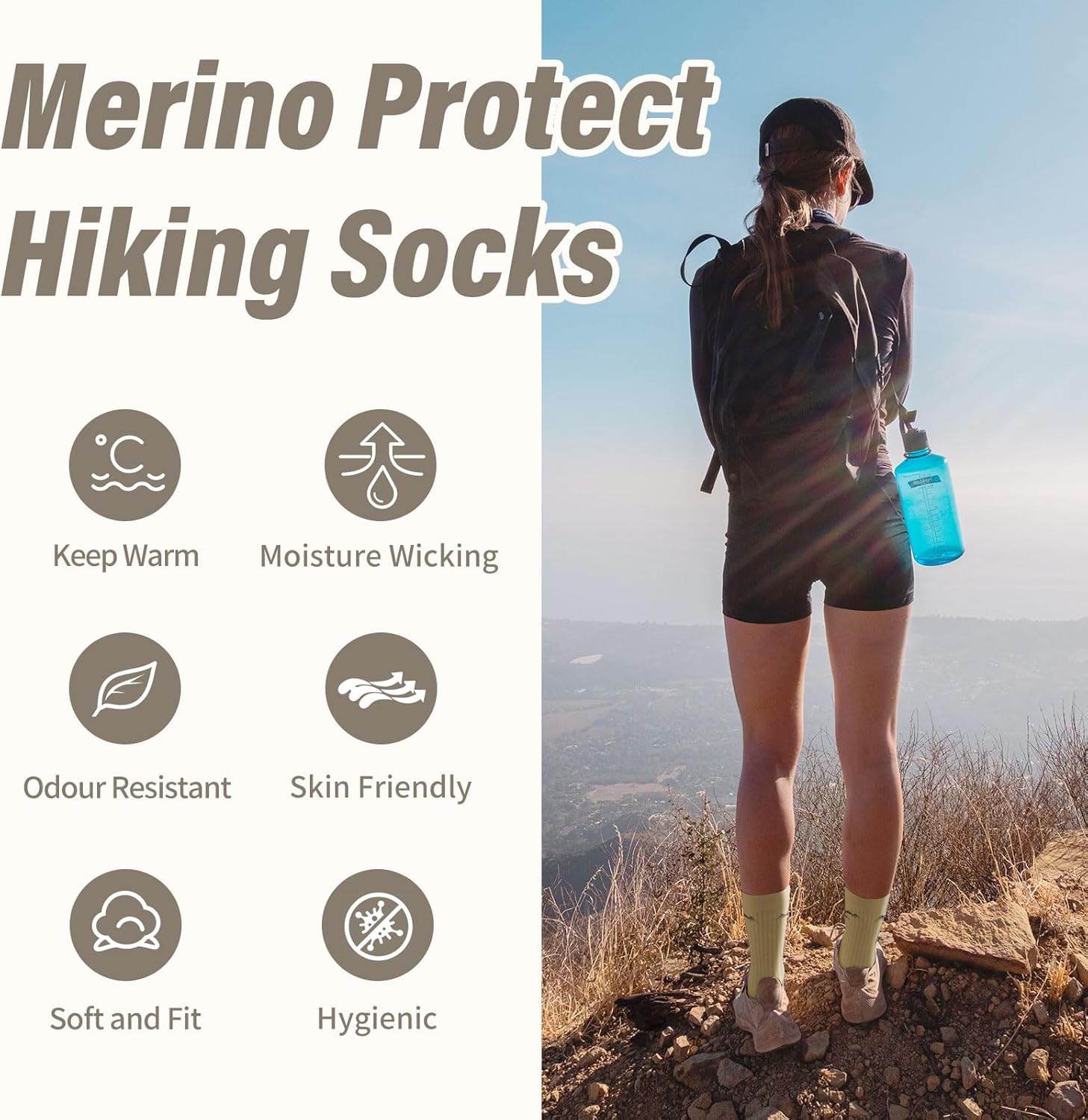 Merino Protect Merino Wool Socks for Women and Men Winter Hiking Hunting Cycling Boot Socks Soft Cushion Warm Casual Thermal - Image 3