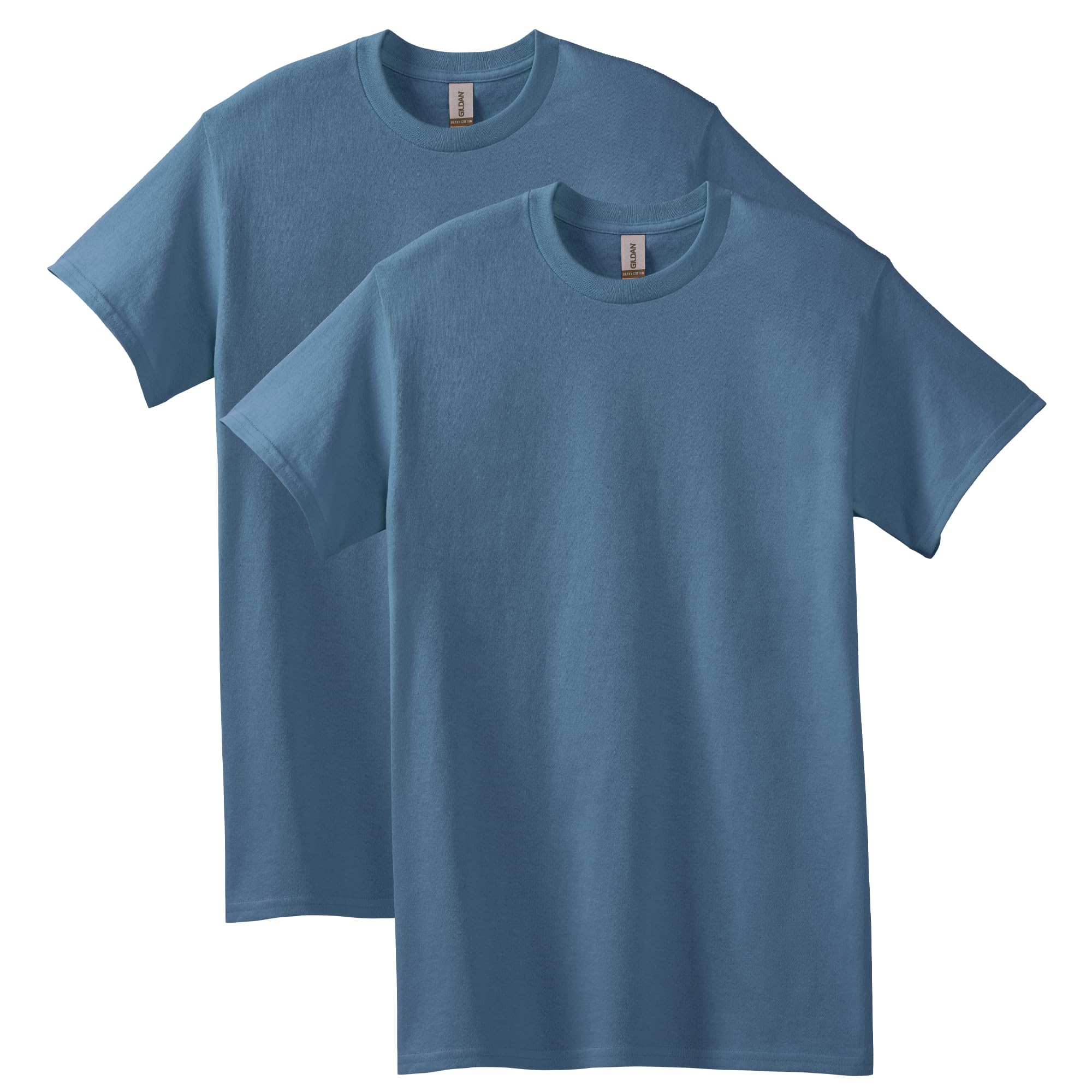 Gildan Heavy Cotton T-Shirt, Style G5000, Multipack, Indigo Blue (2-Pack), S (Pack of 2)